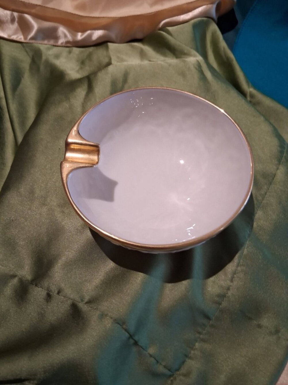 Vintage Lenox Porcelain Round Ashtray / Trinket Dish